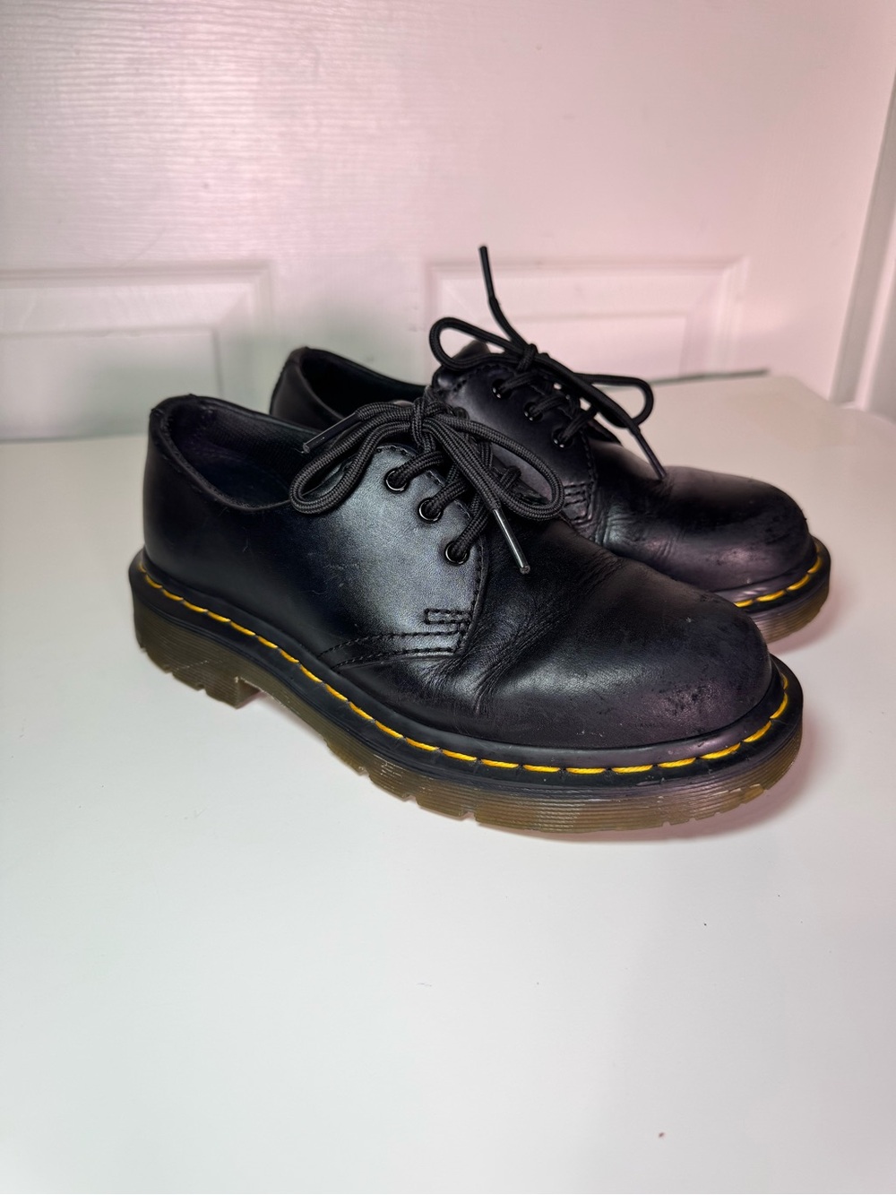 ⁠Dr. Martens 1461 SR Black Leather Work Oxfords Size UK 3 / US 5⁠